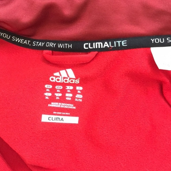 Adidas XL red unisex jacket Climate Control with burgundy stripe zip front - Picture 3 of 12